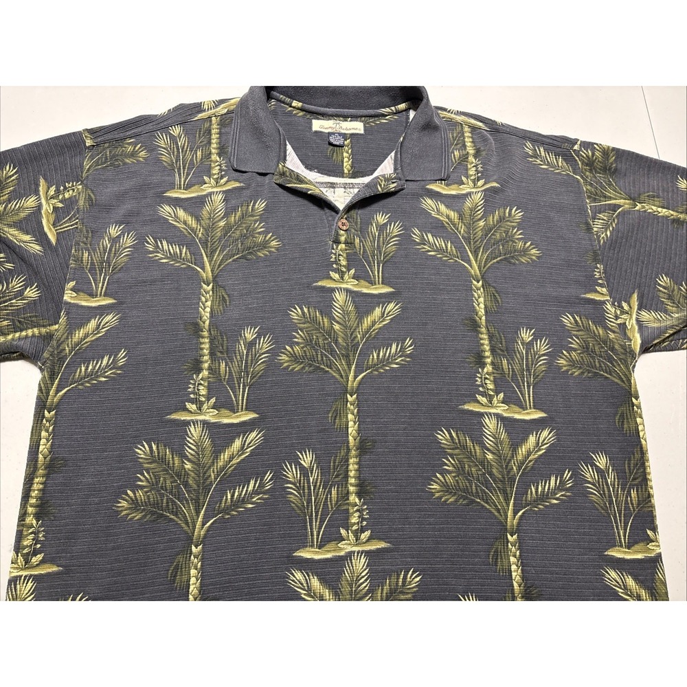 Tommy Bahama XL AOP Palm Tree Hawaiian Shirt Silk Blend Short Sleeve